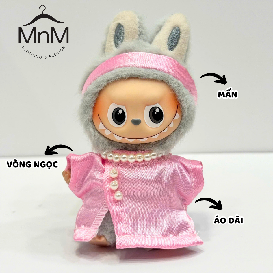 Labubu V4 ao dai ออกแบบมาสําหรับ Labubu Mini โดยเฉพาะพร้อมผ้าคลุม