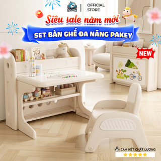 Bộ Bàn Ghế Cho Bé Đa Năng Chính Hãng Pakey, Bàn Học Trẻ Em Gấp Gọn Dày Dặn, Nhựa Nguyên Sinh Siêu Bền