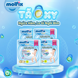 [Tặng bộ hộp đa năng] Oxy Jumbo XXXL_Combo 4 Tã/bỉm quần Molfix Oxy Jumbo SIZE XXXL giúp Ngừa Hăm Tã