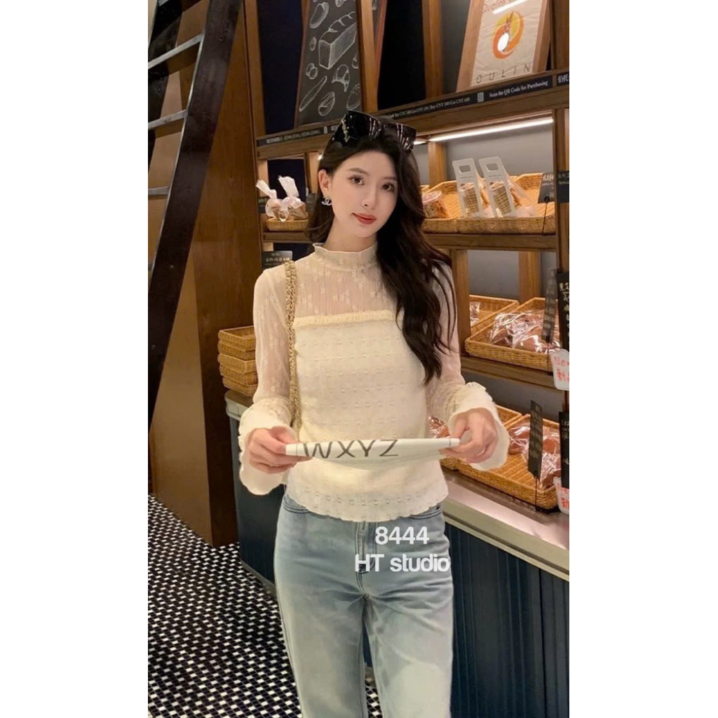 @Gava.studio//WGWE• เสื้อลูกไม้ระบายความร้อน 8444 wgwe ทั้งอุ่นและสวย QC size SM