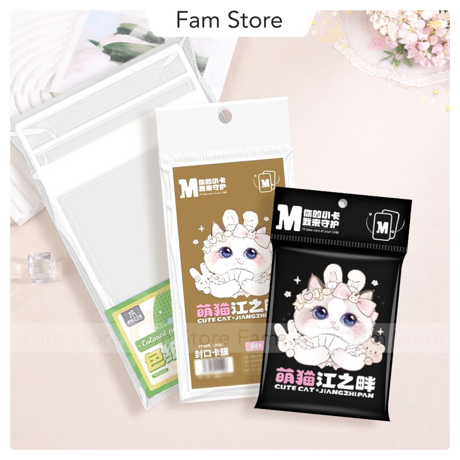 Sleeve Meet YX Cute Cat ของแท้หลายขนาด - ฝาครอบป้องกันสําหรับการ์ด, โปสการ์ดอนิเมะ, mnhwa, kpop,...