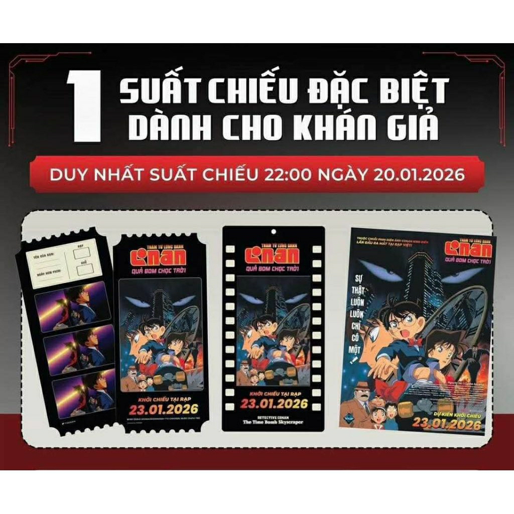 [ CGV + CONAN] CONAN MOVIE CARD SET 1 CONAN MOVIE CARD KEYCHAIN 1 POSTER A3 CONAN 1: ระเบิดแห่งสวรรค