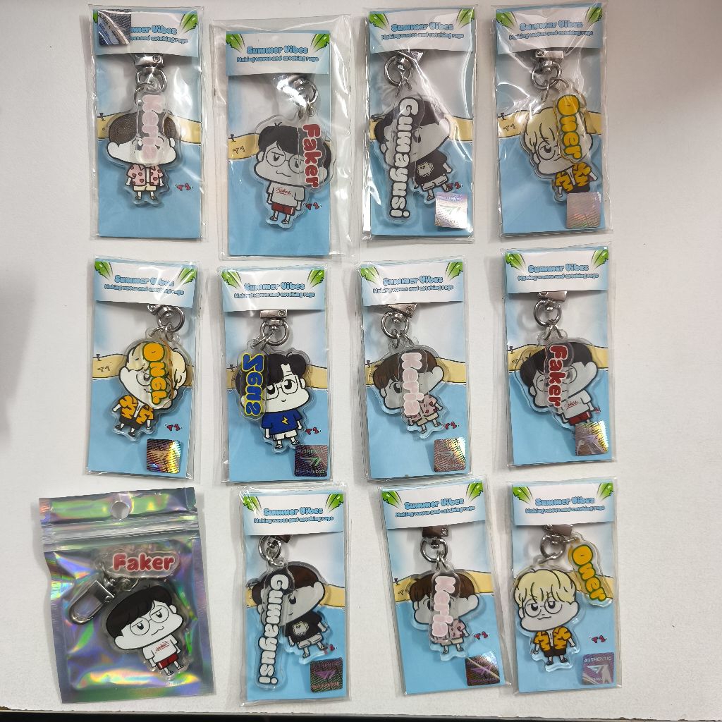 Moniga T1 2024 Zeus Oner Faker Gumayusi Keria League Lol พวงกุญแจ