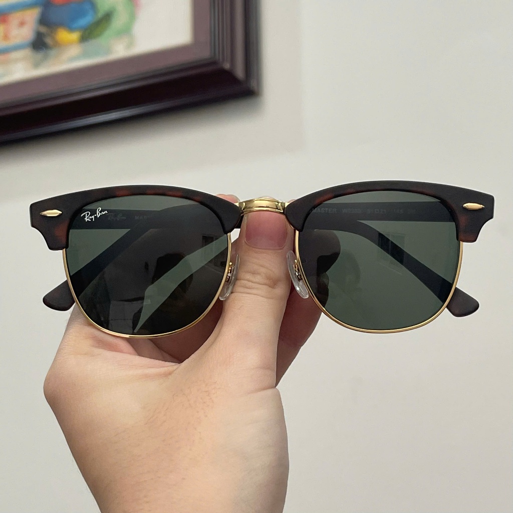 RB Italy 3016 Clubmaster Glasses Blue Lens Matte Frame