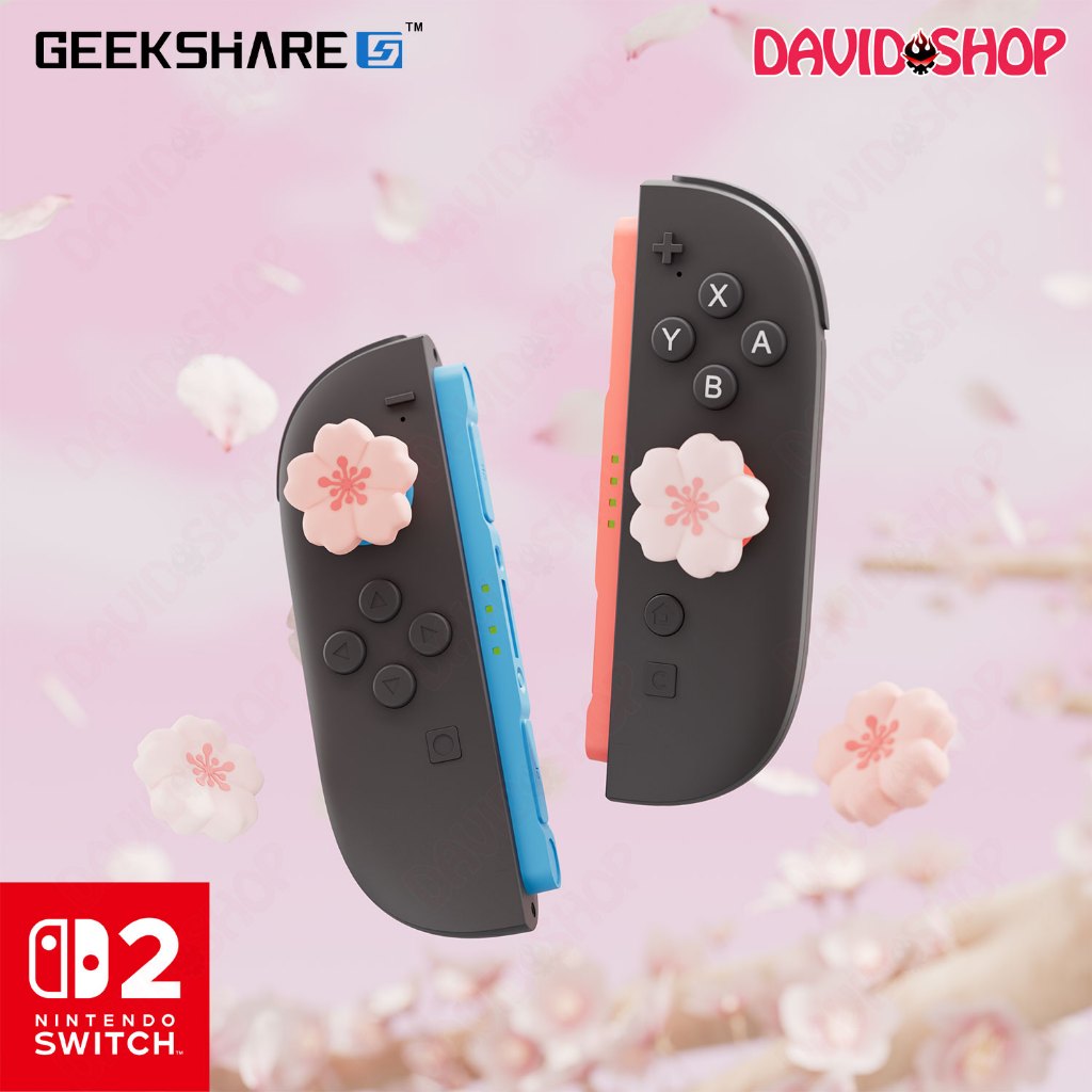 ลูกบิดอะนาล็อก Cherry Blossom ระดับพรีเมียม (GeekShare) สําหรับ Joy-Con, Pro Controller 2 - Nintendo