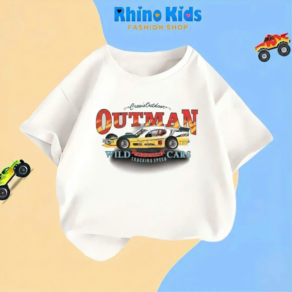 RHINO KIDS FASHION SHOP _ เสื้อยืดเด็กชายผ้าฝ้าย 4 ทิศทาง made in Vietnam (AX110)