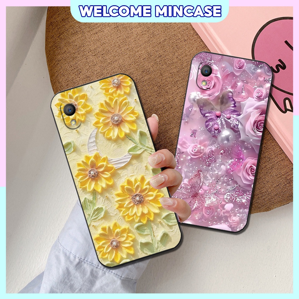 เคส Oppo A37, A37fw, Neo 9, F1 Plus พิมพ์ลายดอกทานตะวันและผีเสื้อนุ่มสีสันสดใสสําหรับผู้หญิง