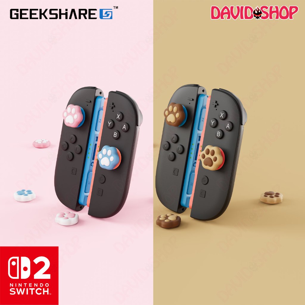 ลูกบิดอะนาล็อก Paw Border ของ Cat (GeekShare) สําหรับ Joy-Con, Pro Controller 2 - Nintendo Switch 2