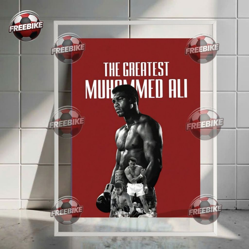 MUHAMMAD ALI POSTER FRAME พร้อมแก้วคริสตัลคุณภาพสูง