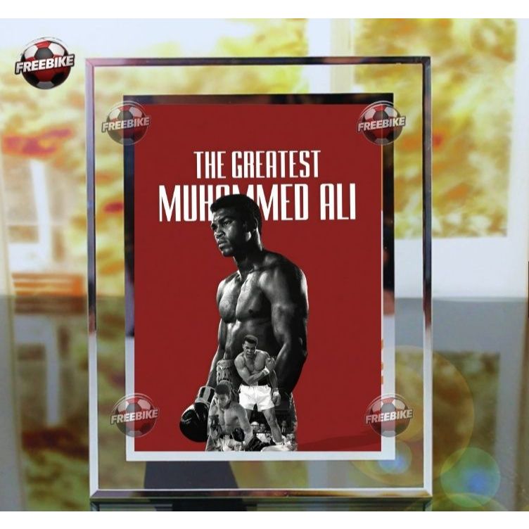 MUHAMMAD ALI POSTER FRAME พร้อมแก้วคริสตัลคุณภาพสูง