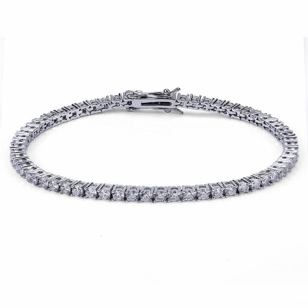 [SMAKER] TENNIS BRACELET ของแท้ วัสดุโลหะผสมเคลือบทอง DIAMOND TENNIS BRACELET IN WHITE GOLD