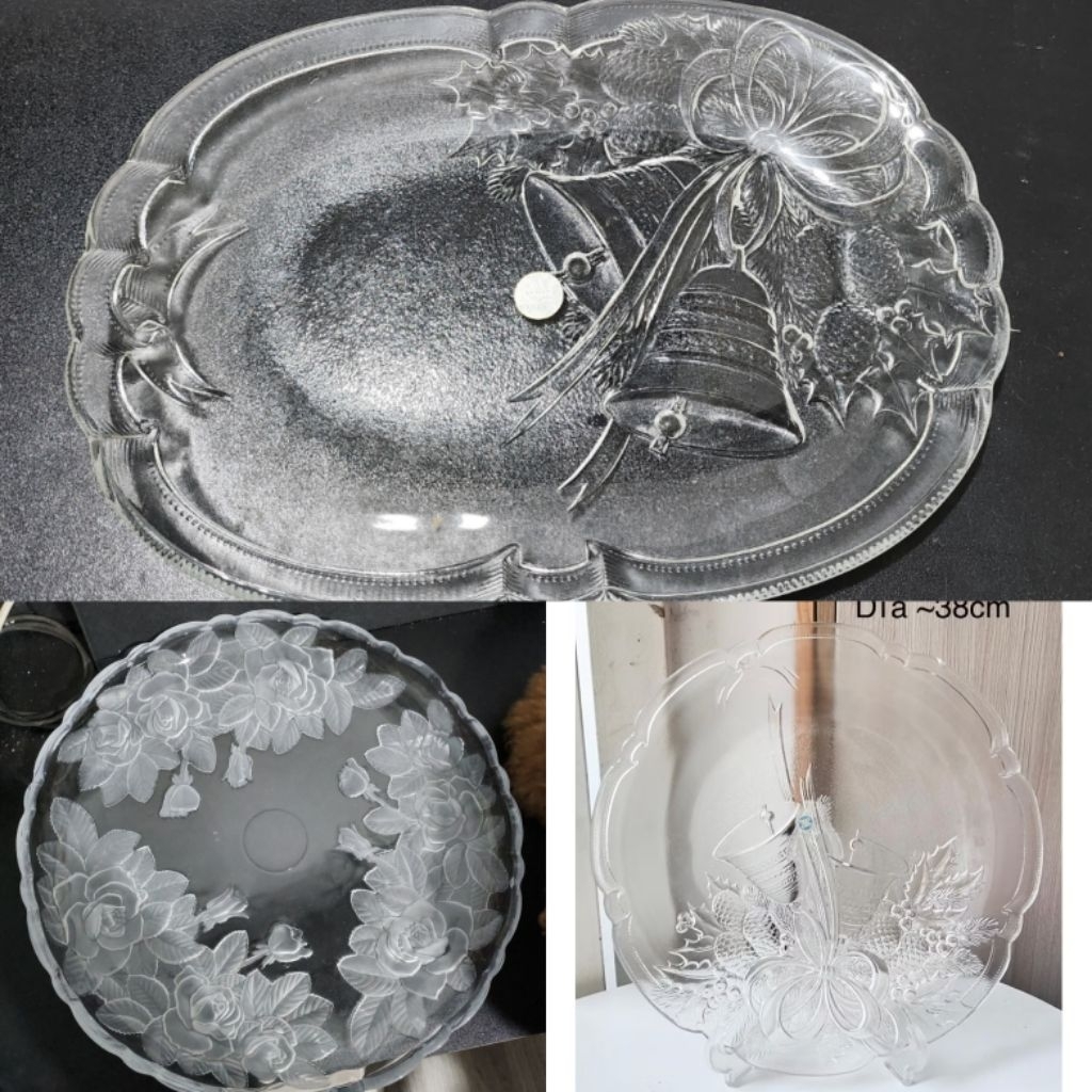 แผ่นขนาดใหญ่สุด 35.5 และ 38 Rose Shapes & กระดิ่งแถวแก้วญี่ปุ่น