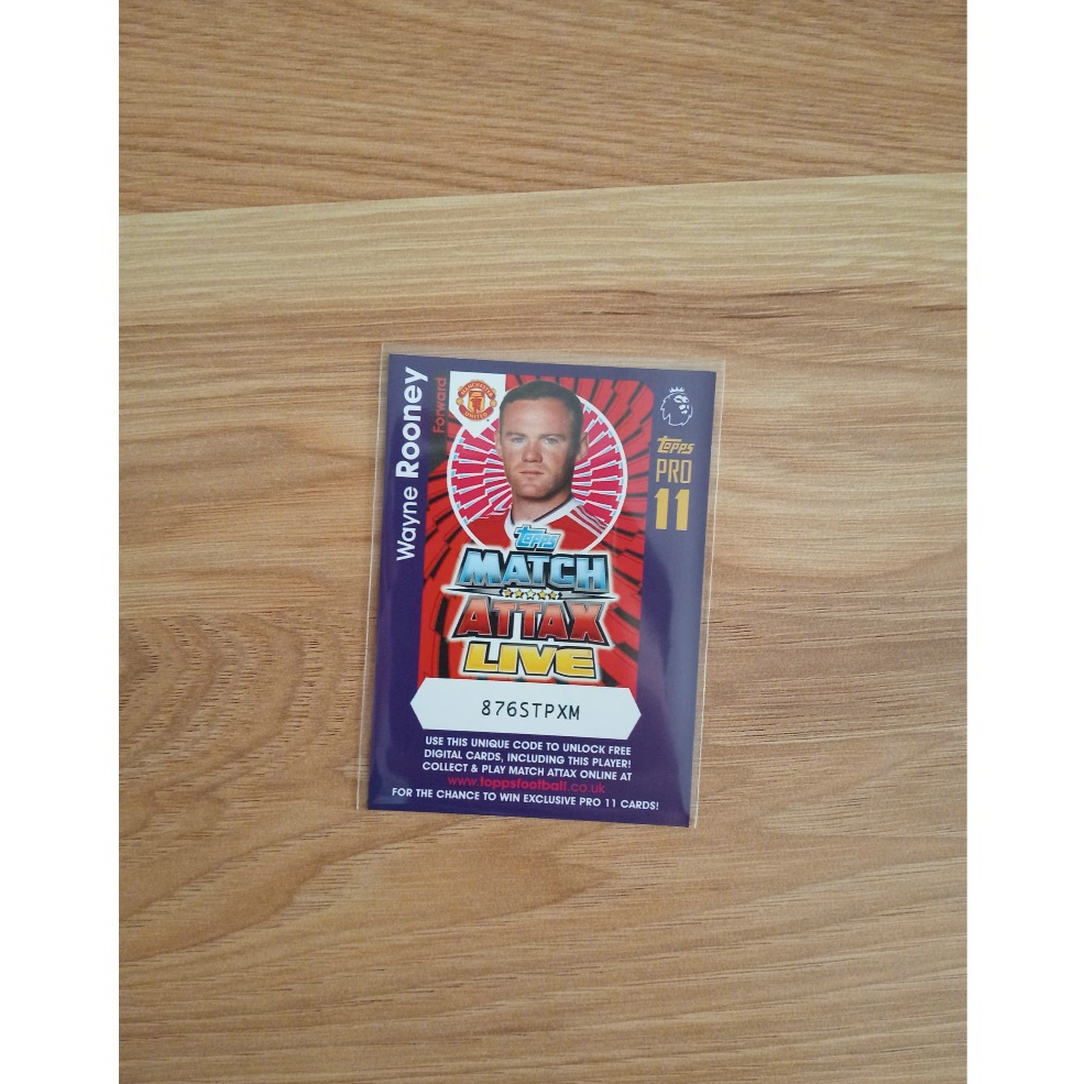 Topps Match Attax 2016/17 16/17 Live Pro 11 Limited Edition Football Card Wayne Rooney - Man United 