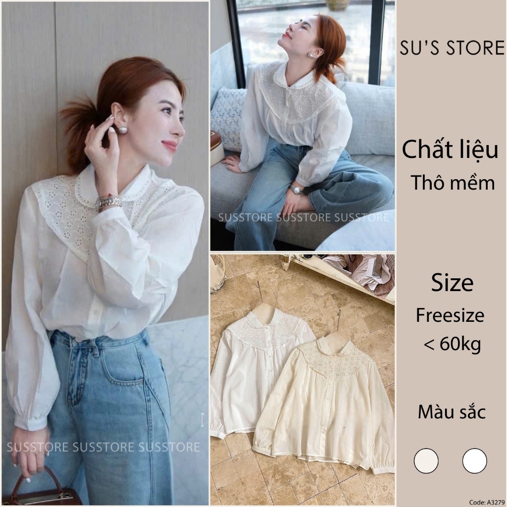 Mix เสื้อลูกไม้คอปก 1023 A3279 Su Chang แฟชั่นผู้หญิง