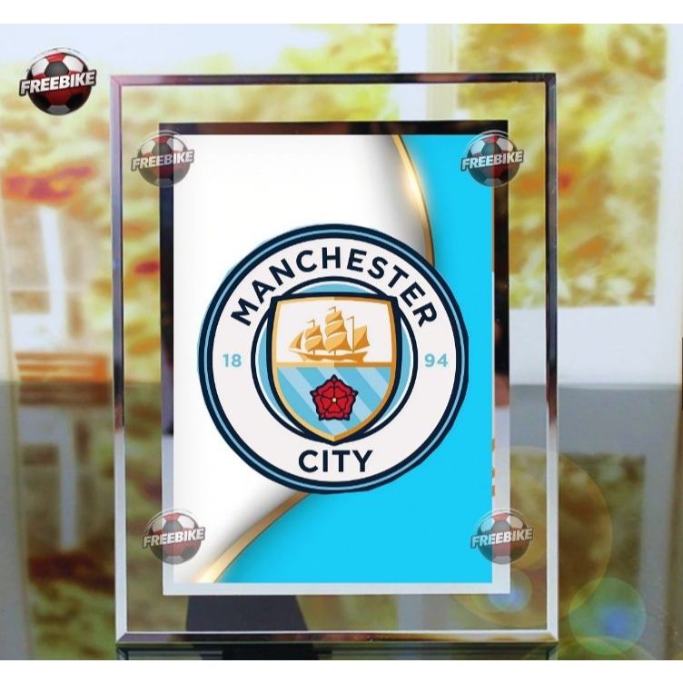 กรอบโปสเตอร์โลโก้ MANCITY พร้อมกระจกคริสตัลคุณภาพสูง