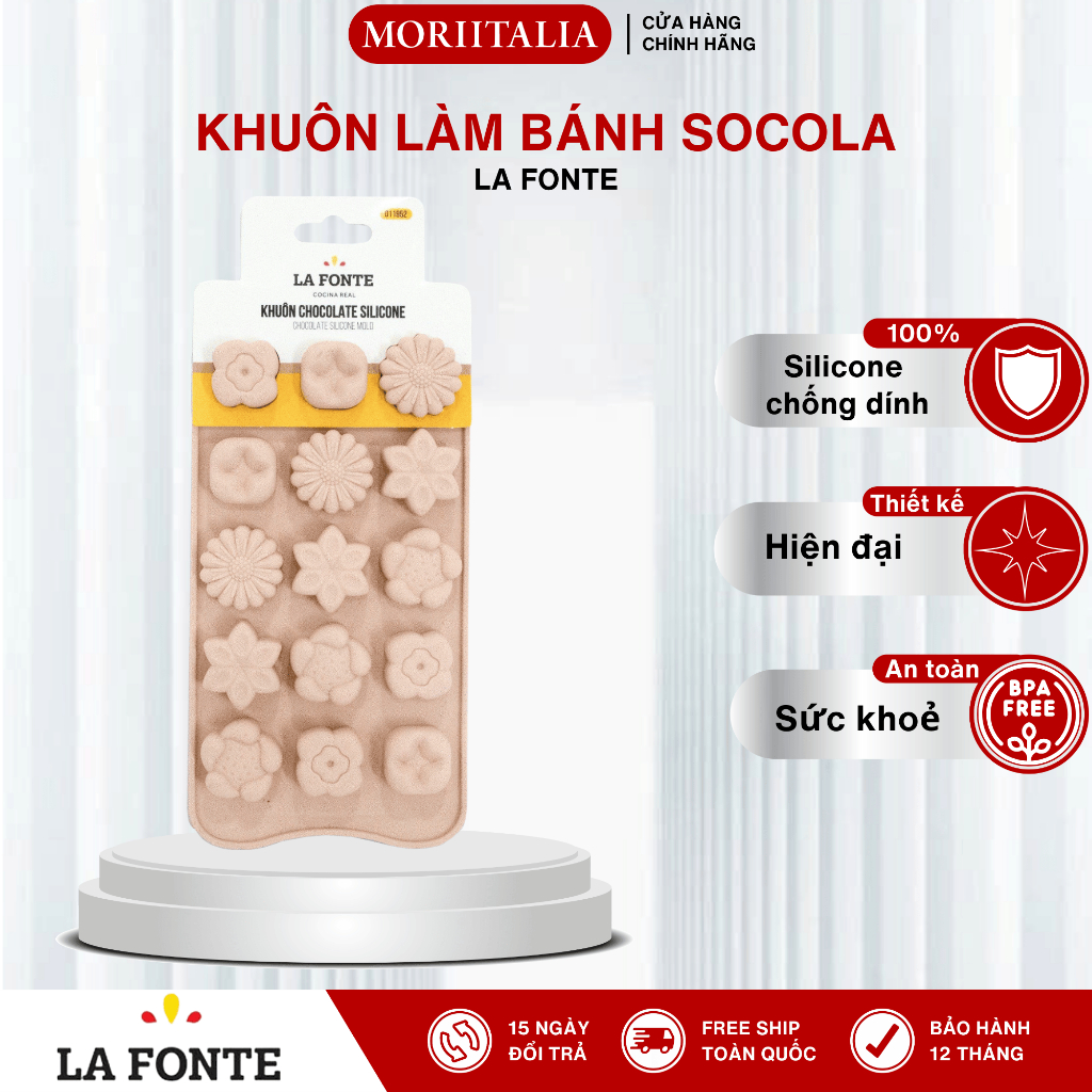 La Fonde แม่พิมพ์ซิลิโคนช็อคโกแลต 22x10.4x1.4ซม. - 011952