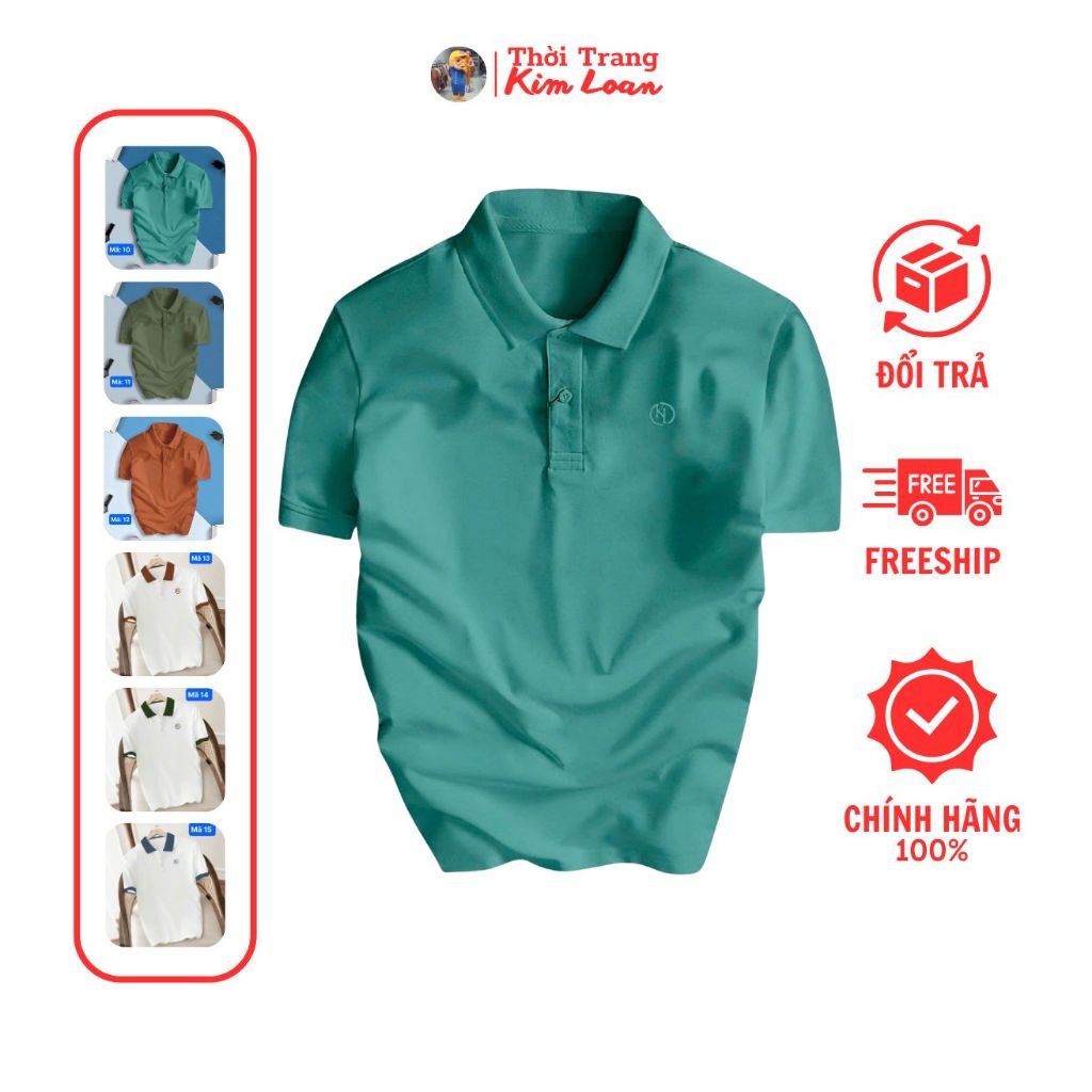 [รหัส 10, 11, 12, 13, 14, 15] - Kim Loan Fashion Mens POLO Shirt คอปกเปิดโล่ง เรียบหรู หนังจระเข้โปร