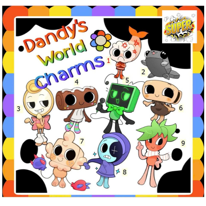 Dandys World อะคริลิค Charm Keychai / Goob / Astro / Shelly / Vee / Glisten / Cosmo / Kungo / Pebble