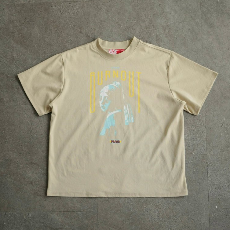 เสื้อยืด NAS Lowkey Burn Out ในรูปแบบปกติสําหรับผู้ชายและผู้หญิง