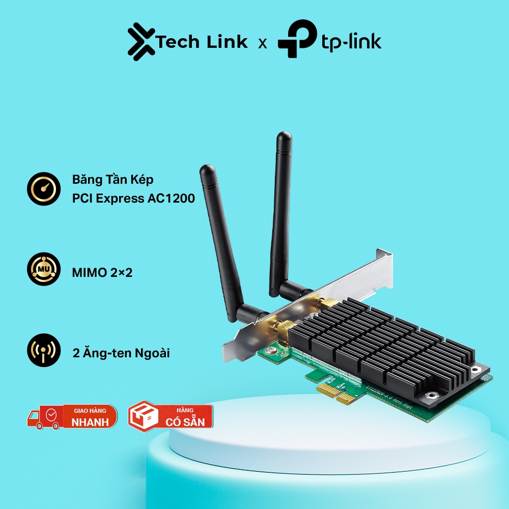 การ์ด PCIe TP-Link Archer T4E WiFi – มาตรฐาน AC1200 แบบดูอัลแบนด์