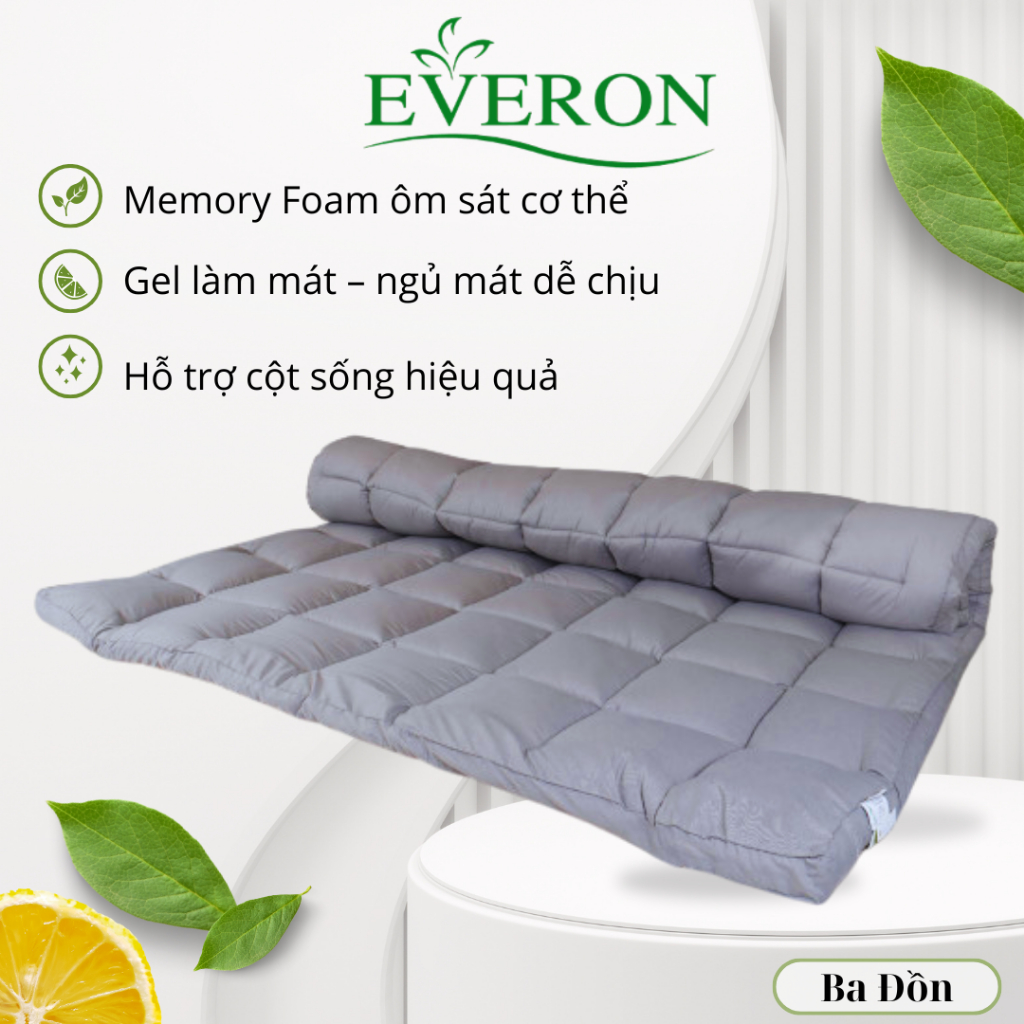 EVERON Memory Foam Comfort Topper พรีเมี่ยม นุ่ม มาตรฐานโรงแรม ระบายอากาศได้ พยุงหลัง Cool Sleep All