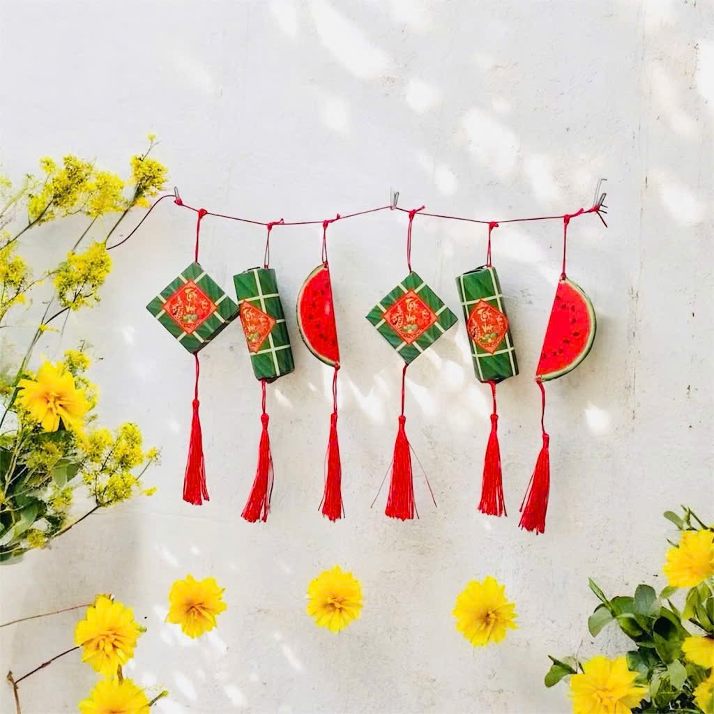 COMBO 9 เค้ก, 9 เค้ก, 9 เค้ก MINI WATERMELON HANGING PEACH TREE Apricot TREE TET DECORTATION