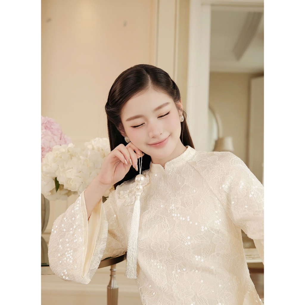 ผลิตภัณฑ์ SA Chou Chou LINLUXE LACE Ao Dai ราคา ถูกที่สุด ดีลบีเคเค แกลเลอรีภาพที่ 4