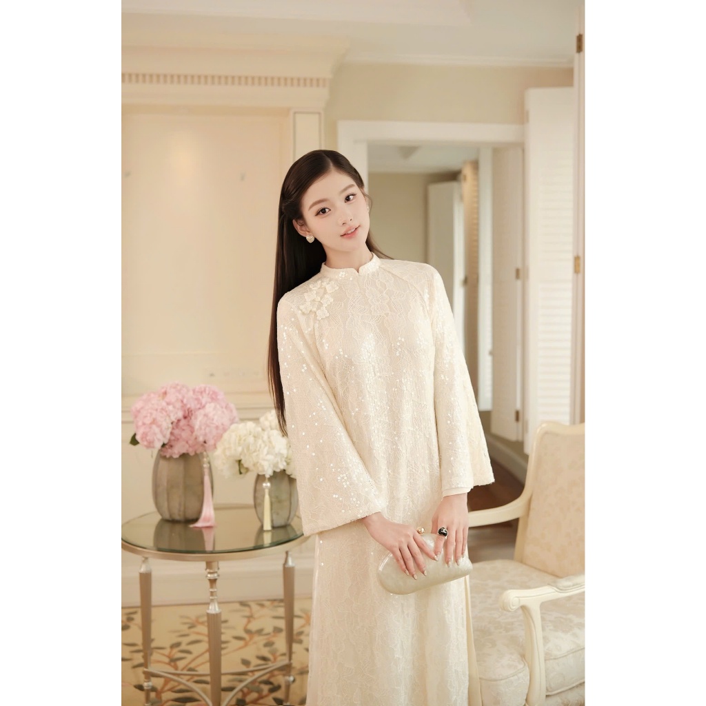 ผลิตภัณฑ์ SA Chou Chou LINLUXE LACE Ao Dai ราคา ถูกที่สุด ดีลบีเคเค แกลเลอรีภาพที่ 6
