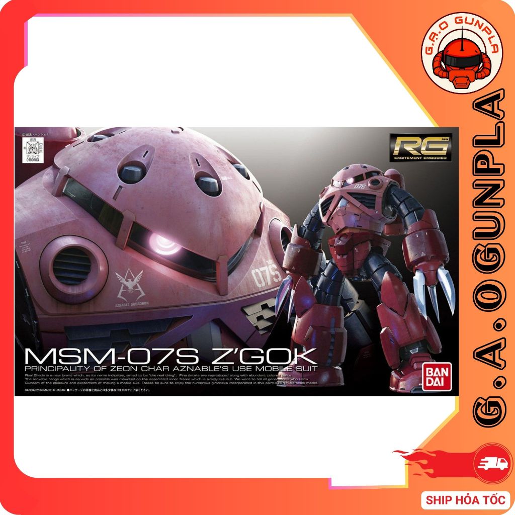 ของแท้ Bandai Gundam Assembly Model RG 1/144 ZGOK CHAR CUSTOM