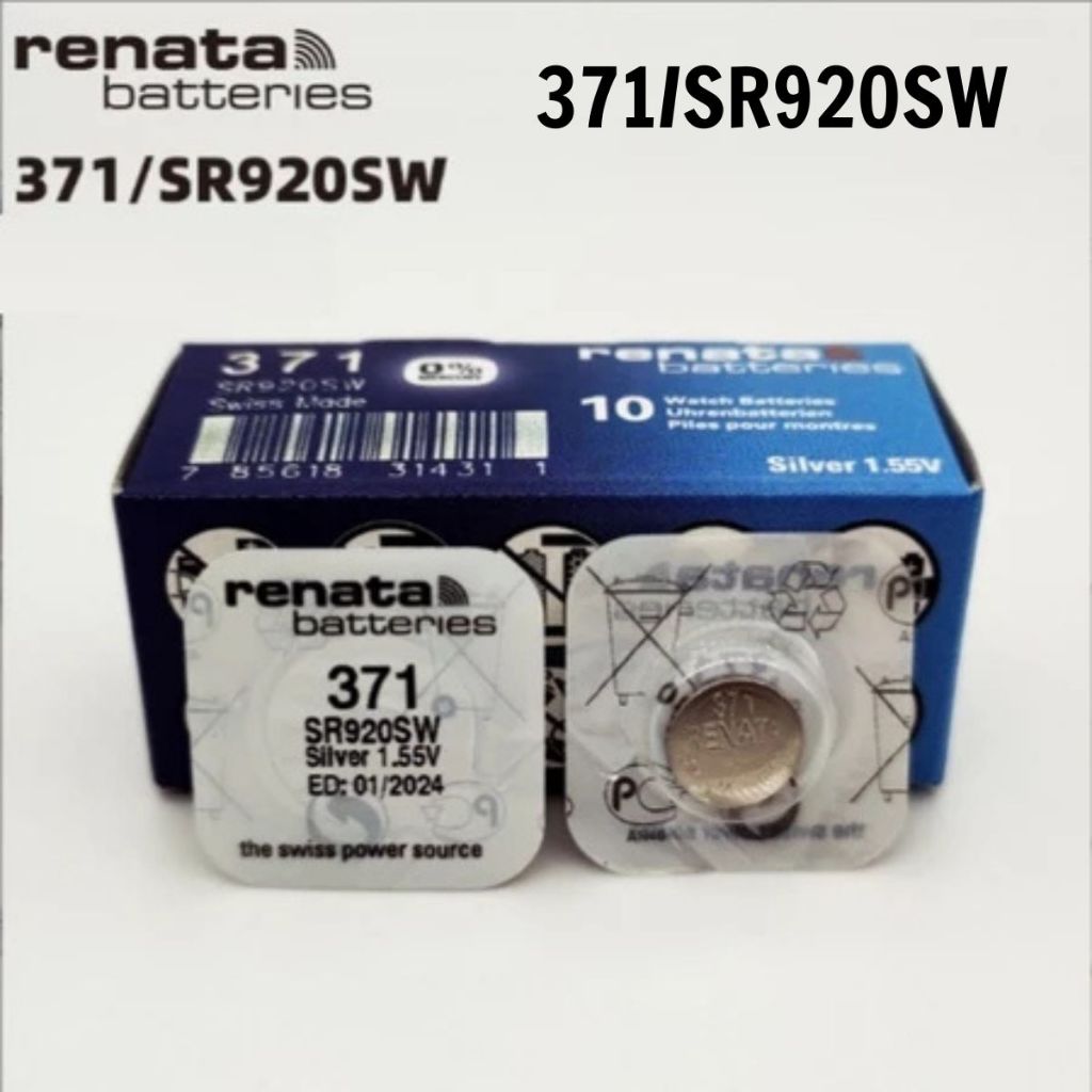 1 ของแท้ Renata รหัส 371/SR920SW ใช้แทนนาฬิกาอิเล็กทรอนิกส์ ทนทานสุดๆ พร้อมวันที่ยาว