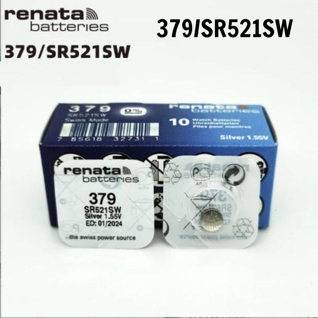 Renata ของแท้ 1 รหัส 379/SR521SW เปลี่ยนนาฬิกาข้อมือและนาฬิกาอิเล็กทรอนิกส์