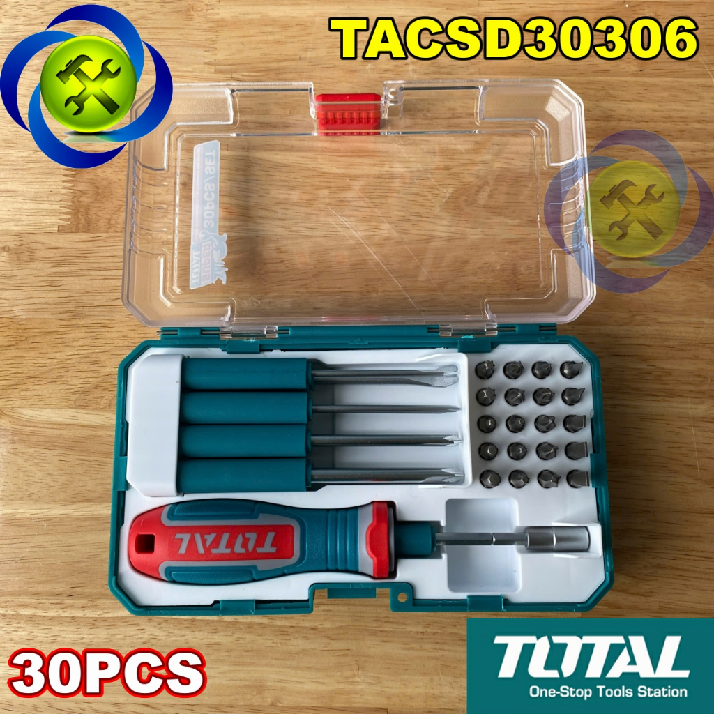 TOTAL TACSD30306 ชุดไขควง 30 ชิ้น บรรจุภัณฑ์ในกล่องพลาสติก
