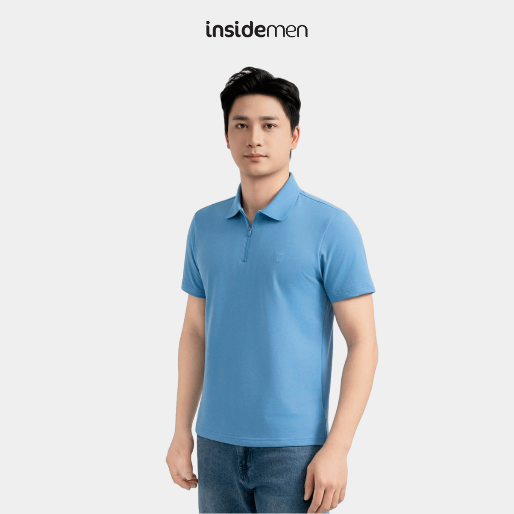 Insidemen เสื้อโปโลผู้ชายแขนสั้น ผ้าคอตตอนนุ่มลื่น Regular Fit เรียบหรู IPS095EDP01