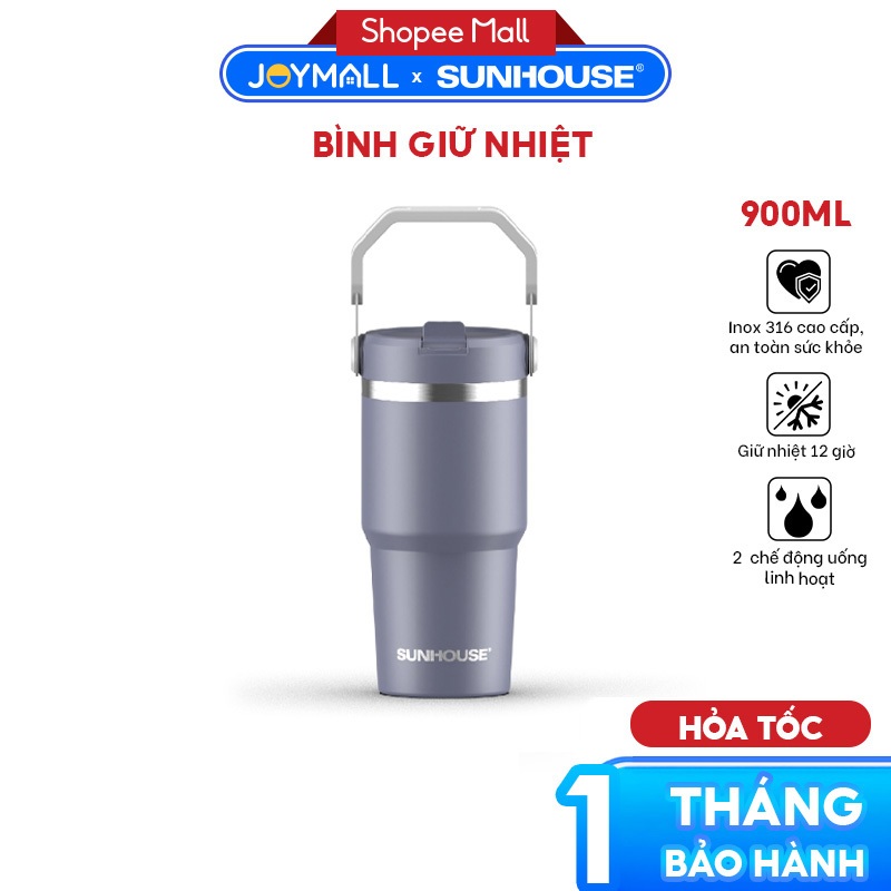 Sunhouse City Drive KS-TU900CP Thermos Bottle 900ml ของแท้ ปลอดภัย 304 Stainless Steel - JoyMall