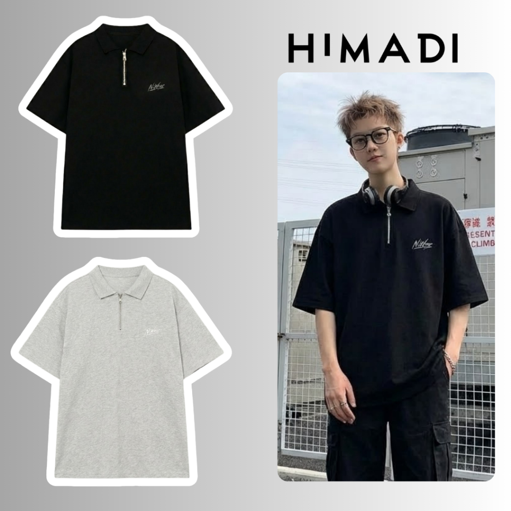 Local Brand Boxy Zip Form Polo T-shirt - Dusty Street Style Stretch Umi Material for GenZ Street Boy