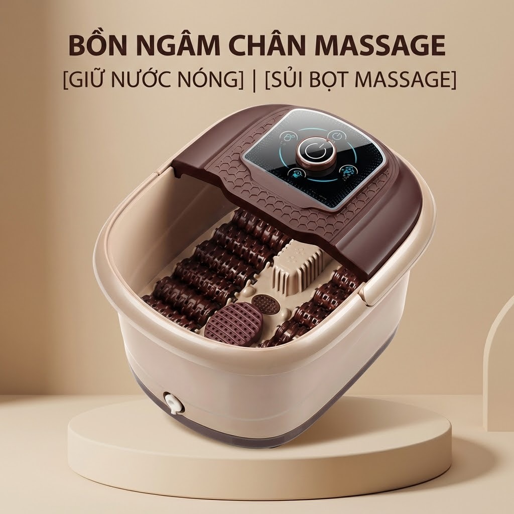 KACHI MK440 Aerated Massage Foot Bath - ช่วยให้น้ําอุ่นอัตโนมัติ พร้อมถาดสมุนไพร