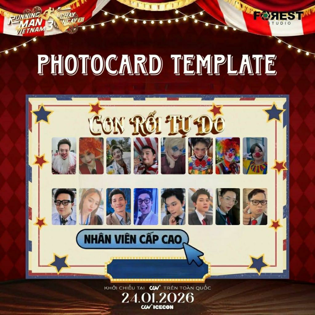 [ CGV+ Running Man] CARD Running Man PHOOTBOOK Running Man Bag Running Man Vietnam 3 - Card Running 