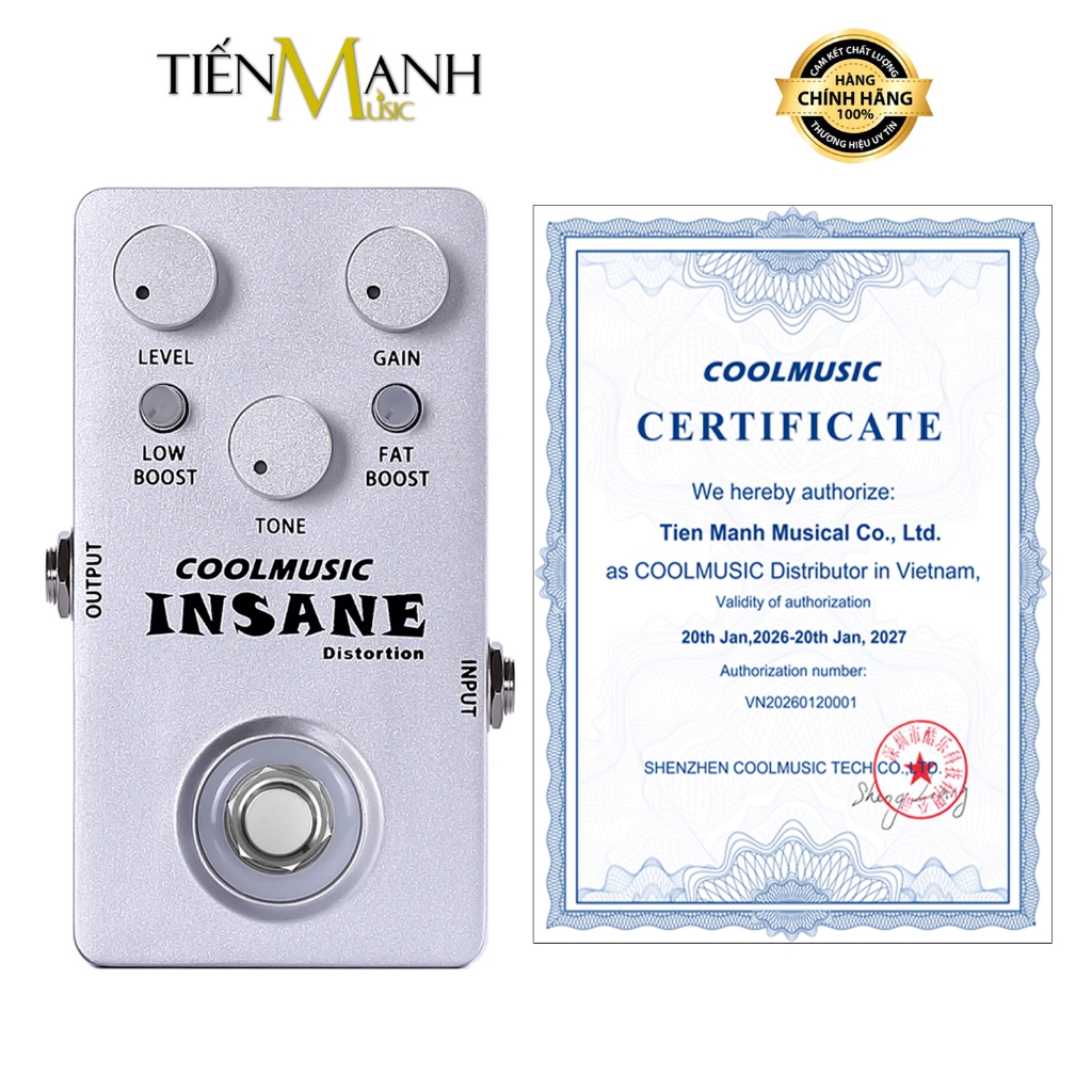[ของแท้] Cool Music Distortion Insane - Sound Effect Pedals - Fuzz Effect Pedals พร้อม Soundcard แบบ