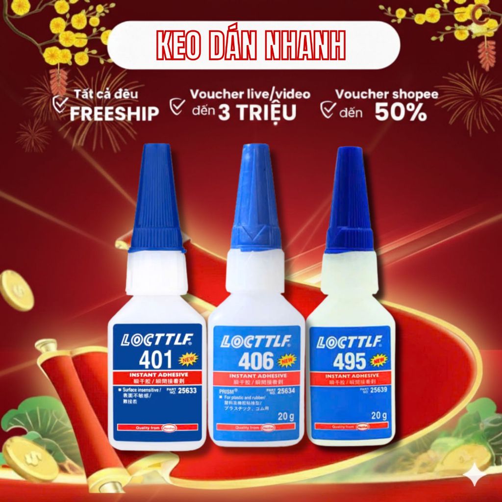 LOCTTLF 401 406 495 – กาวร้อนซุปเปอร์กาวเฉพาะสําหรับวัสดุที่ยากถึง