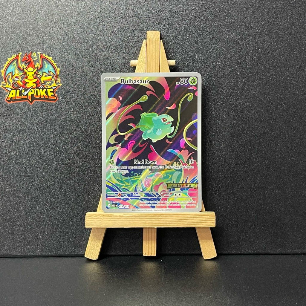 [ AllPoke ] Pokemon TCG,Bulbasaur Cards - 133/132 (Mega Evolution Stampton) โปรโมชั่น
