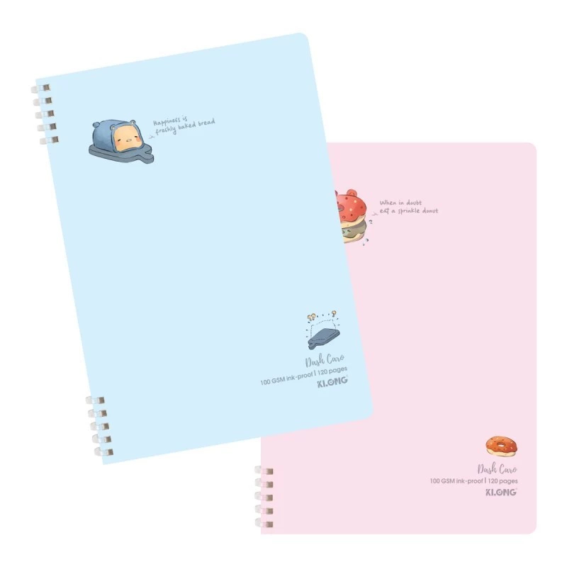 XO [มูลค่าสูงสุด] Dash Caro Notebook (6x6)mm 100GSM MS 508 B5 120 หน้า สปริงพลาสติกอ่อนทั้งปลาย