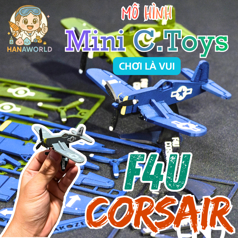 Hanaworld Mini Military Plane Model – F4U Corsair Assembled C.Toys – ของเล่นทหารสําหรับเด็ก
