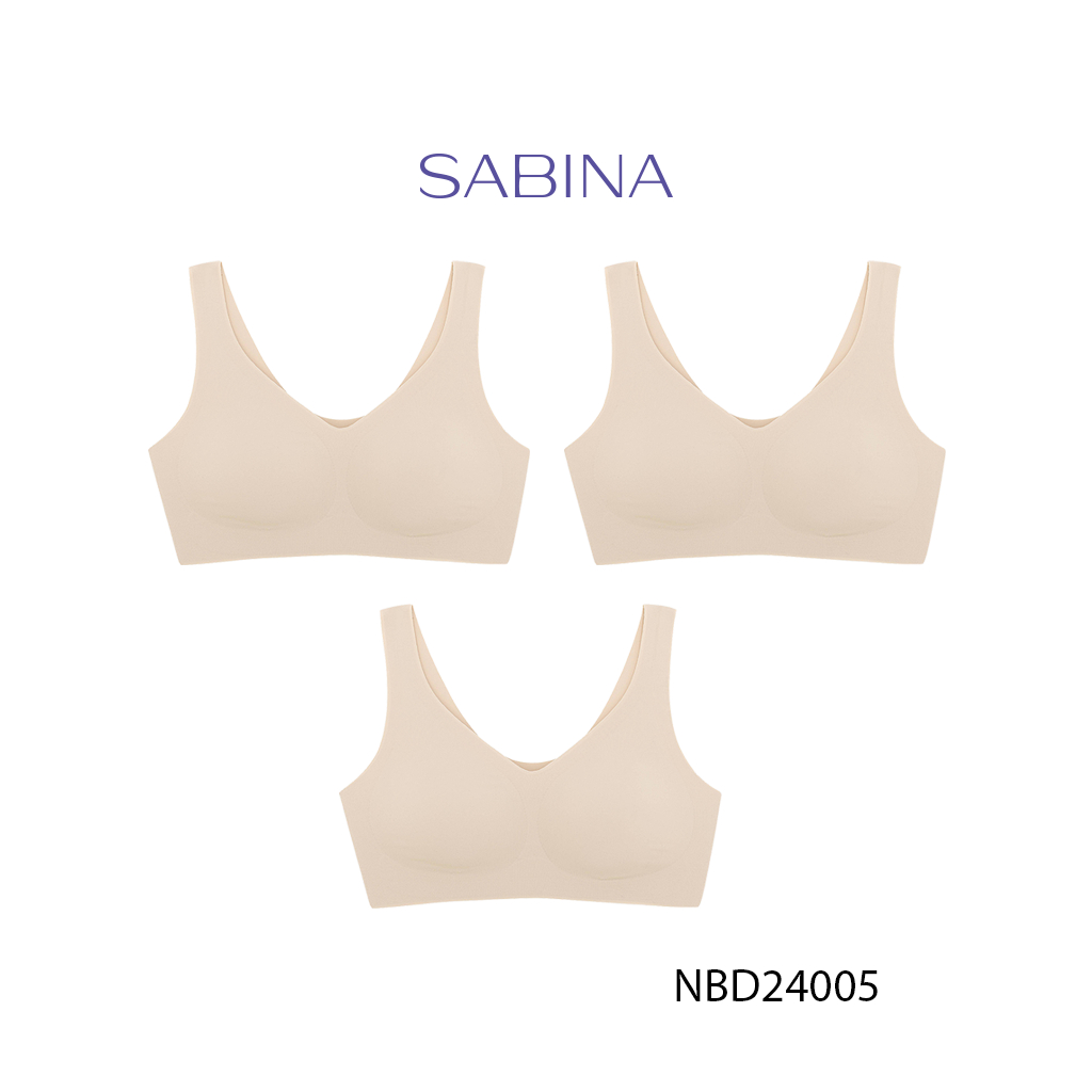Combo 3 เสื้อชั้นในไร้รอยต่อพร้อมโฟมแบบถอดได้บางสีทึบ Perfect Bra โดย Sabina NBD24005 (คล้ายกับ SBXK