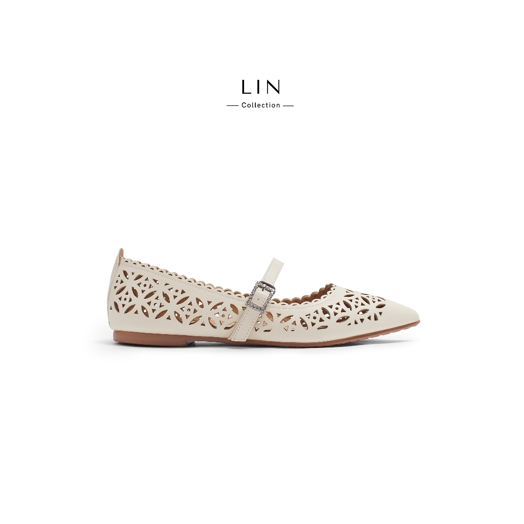 LIN56- Lin Collection Fashion Laser Pattern Cut-out Pointed Toe รองเท้าตุ๊กตาผู้หญิง
