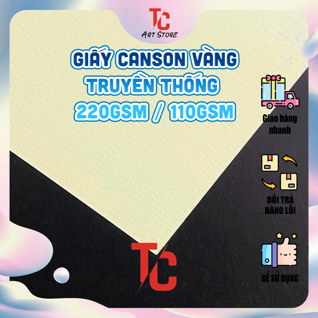 TC Art Store กระดาษแคนสันสีเหลืองแบบดั้งเดิม - ปริมาณ 110gsm / 220gsm สําหรับ Fine Arts