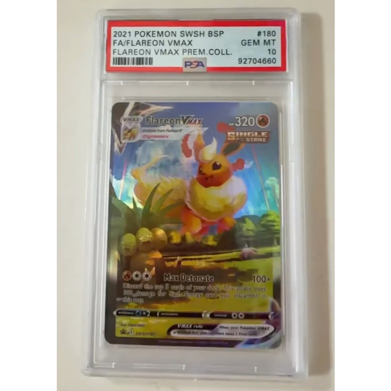 การ์ด 2021 POKEMON SWSH BSP 180 FA/FLAREON VMAX GEM MT 92704660 FLAYON VMAX PREM.COLLA PSA 10 d84 6