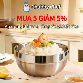 Tô chén bát inox kiểu Hàn Quốc 2 lớp cách nhiệt Chubby Chef  Hàng chính hãng inox cao cấp đủ kích cỡ bát nhà hàng