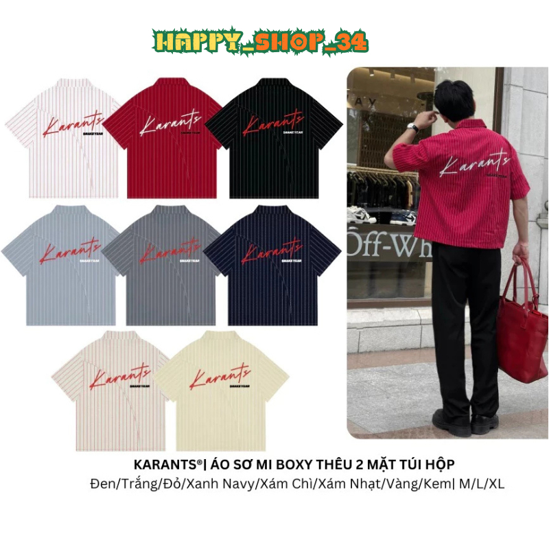 [NO RESTOCK] Karants Boxy เสื้อปัก 2 ด้าน Box Pocket แบรนด์ท้องถิ่น Streetwear Hot Trend - KR183