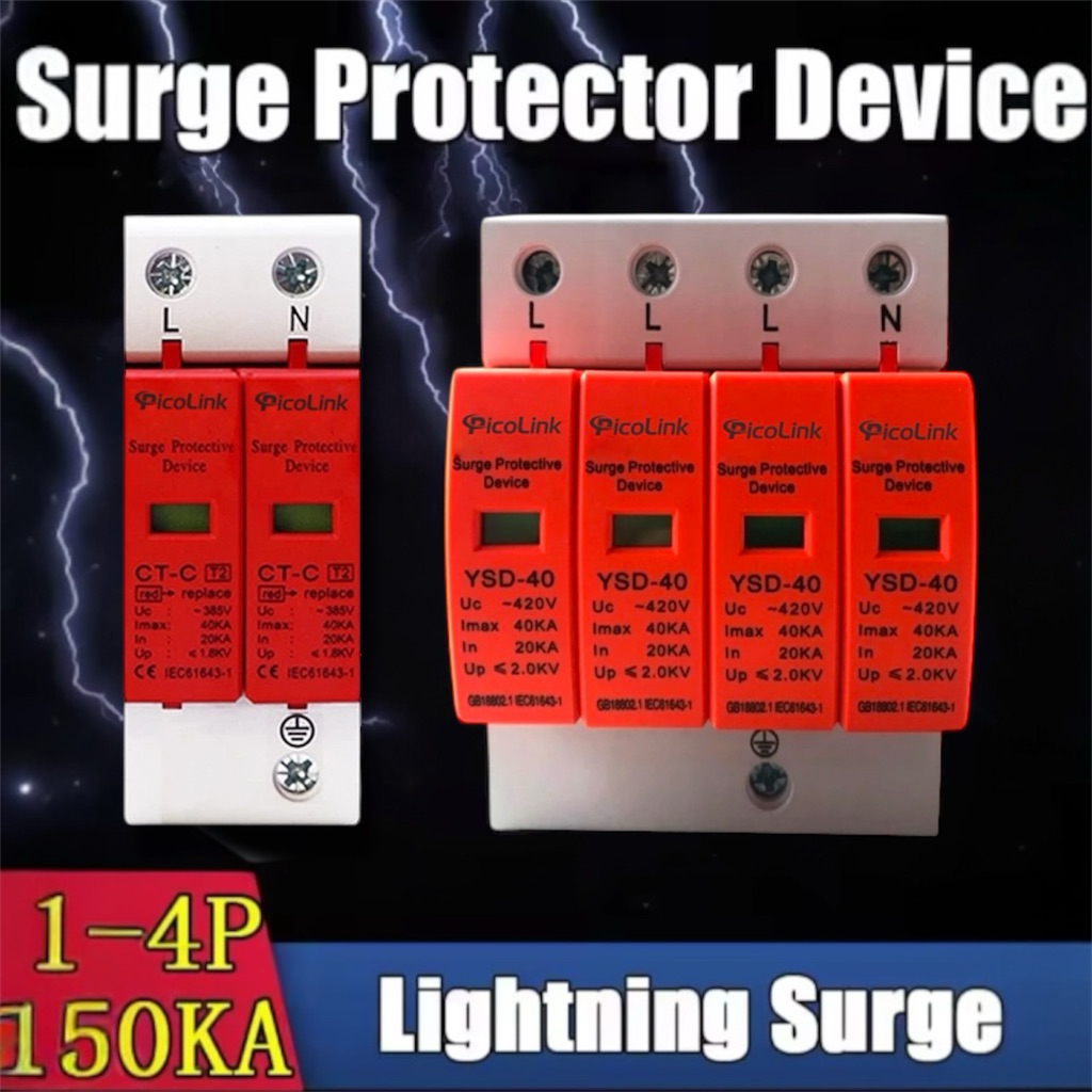 PicoLink PL-CS4P-40 4P 40kA AC Surge Protection – 3-Phase + N Power Surge Breaker
