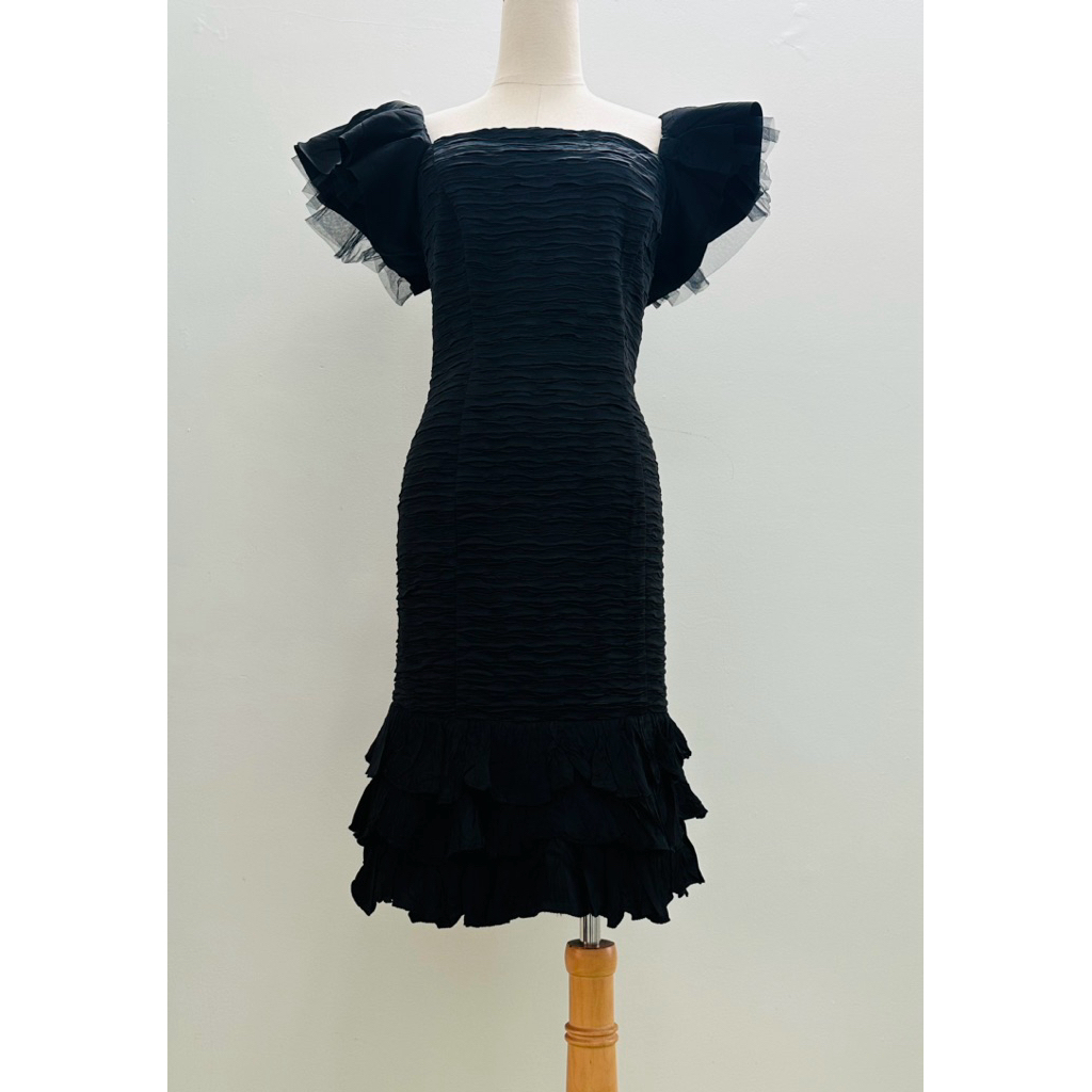 Cocomilan - เดรสบอดี้คอนคอยูปีกนางฟ้าและกระโปรง 3 ชั้น Size S Si Italy Brand Sprity 2hand